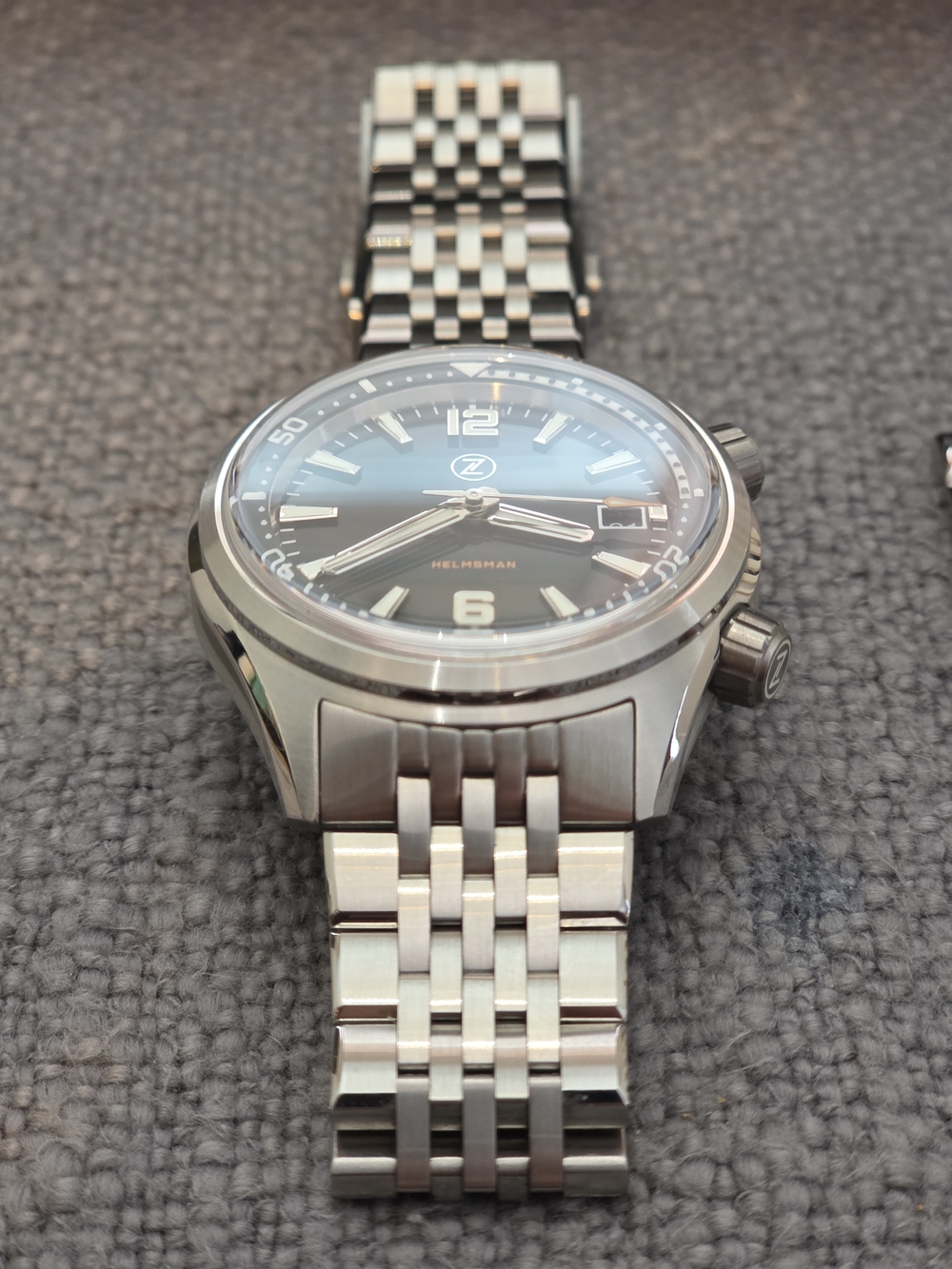 ZELOS Stainless Steel Bracelet Watch with Blue Dial